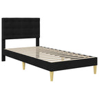 vidaXL Bettgestell mit Matratze mit Kopfteil Schwarz 80 x 200 cm Stoff