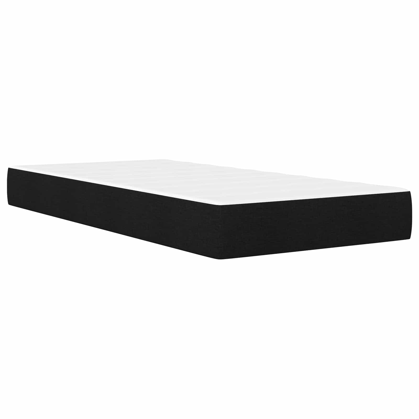 vidaXL Bettgestell mit Matratze mit Kopfteil Schwarz 80 x 200 cm Stoff