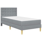 vidaXL Bettgestell mit Matratze Hellgrau 90 x 190 cm Stoff