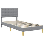 vidaXL Bettgestell mit Matratze Hellgrau 90 x 190 cm Stoff