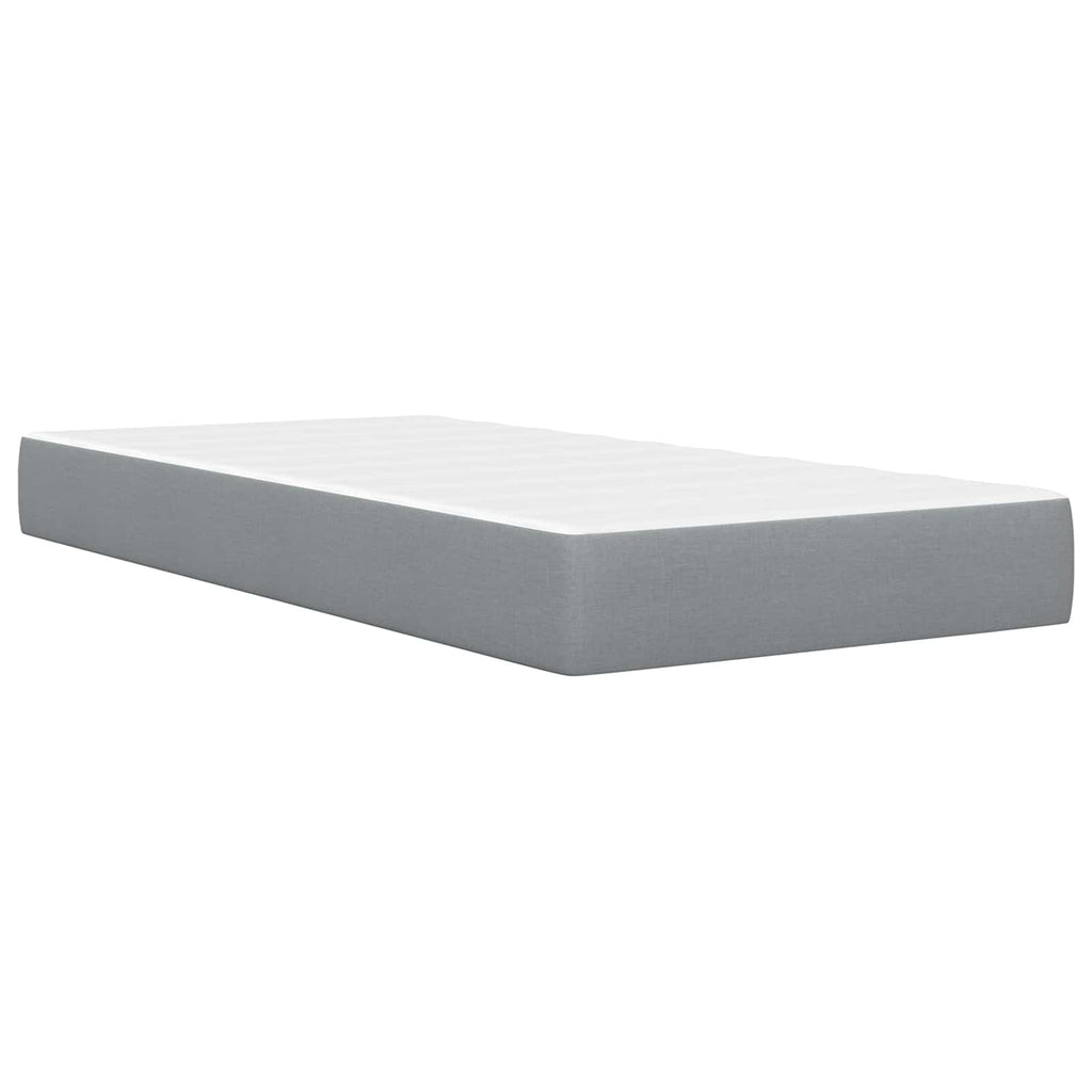 vidaXL Bettgestell mit Matratze Hellgrau 90 x 190 cm Stoff