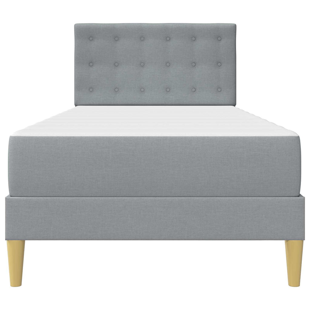 vidaXL Bettgestell mit Matratze Hellgrau 90 x 190 cm Stoff