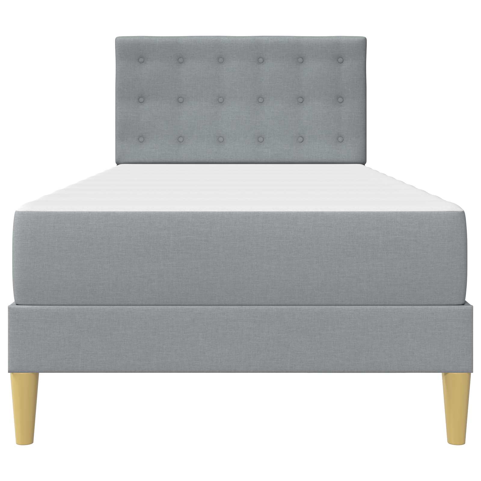 vidaXL Bettgestell mit Matratze Hellgrau 90 x 190 cm Stoff