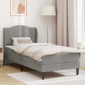 vidaXL Bettrahmen mit Kopfteil 2 pcs Hellgrau 90 x 190 cm Samt