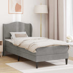vidaXL Bettrahmen mit Kopfteil 2 pcs Hellgrau 90 x 190 cm Samt