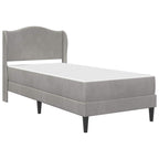 vidaXL Bettrahmen mit Kopfteil 2 pcs Hellgrau 90 x 190 cm Samt
