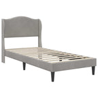 vidaXL Bettrahmen mit Kopfteil 2 pcs Hellgrau 90 x 190 cm Samt