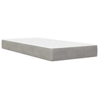 vidaXL Bettrahmen mit Kopfteil 2 pcs Hellgrau 90 x 190 cm Samt