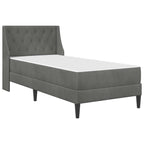vidaXL Bettgestell mit Matratze Dunkelgrau 90 x 200 cm Samt