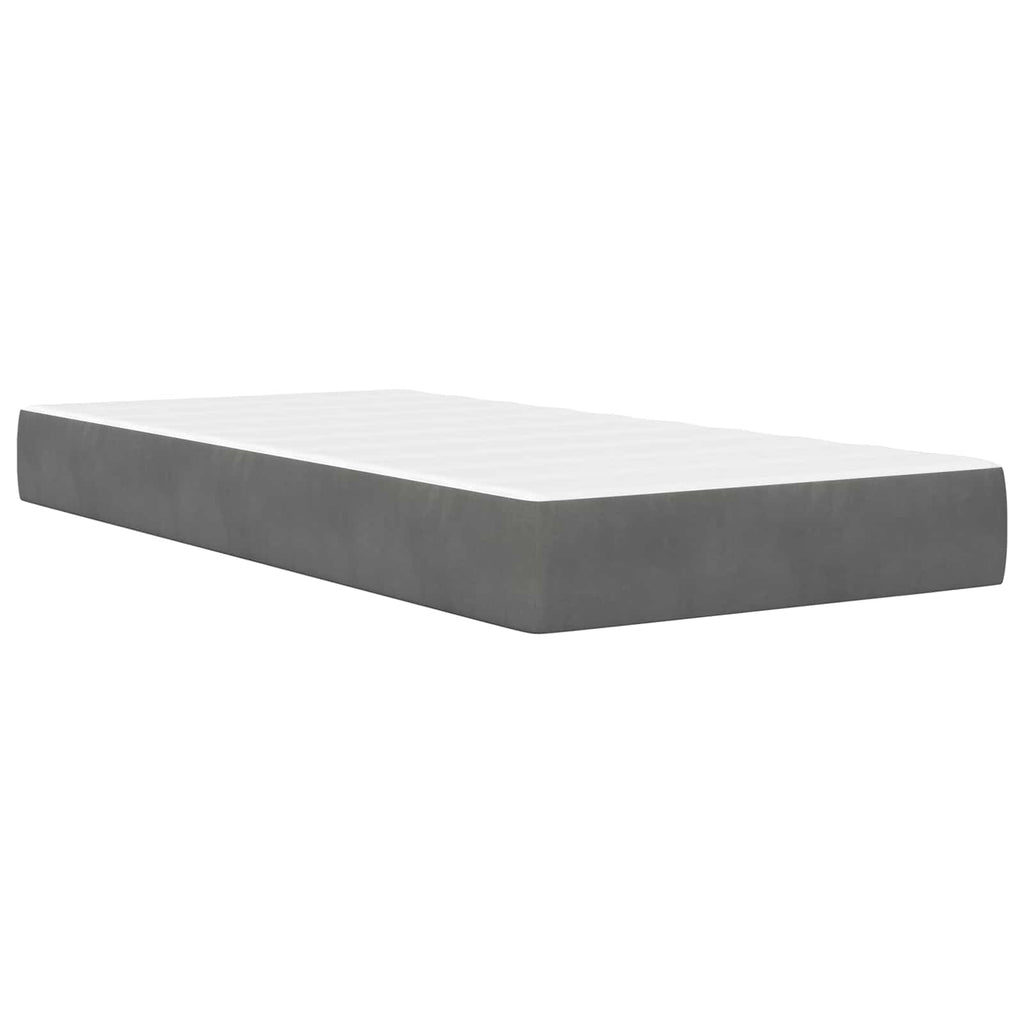 vidaXL Bettgestell mit Matratze Dunkelgrau 90 x 200 cm Samt