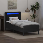 vidaXL Bettgestell mit Matratze Schwarz 90 x 190 cm Kunstleder