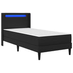 vidaXL Bettgestell mit Matratze Schwarz 90 x 190 cm Kunstleder