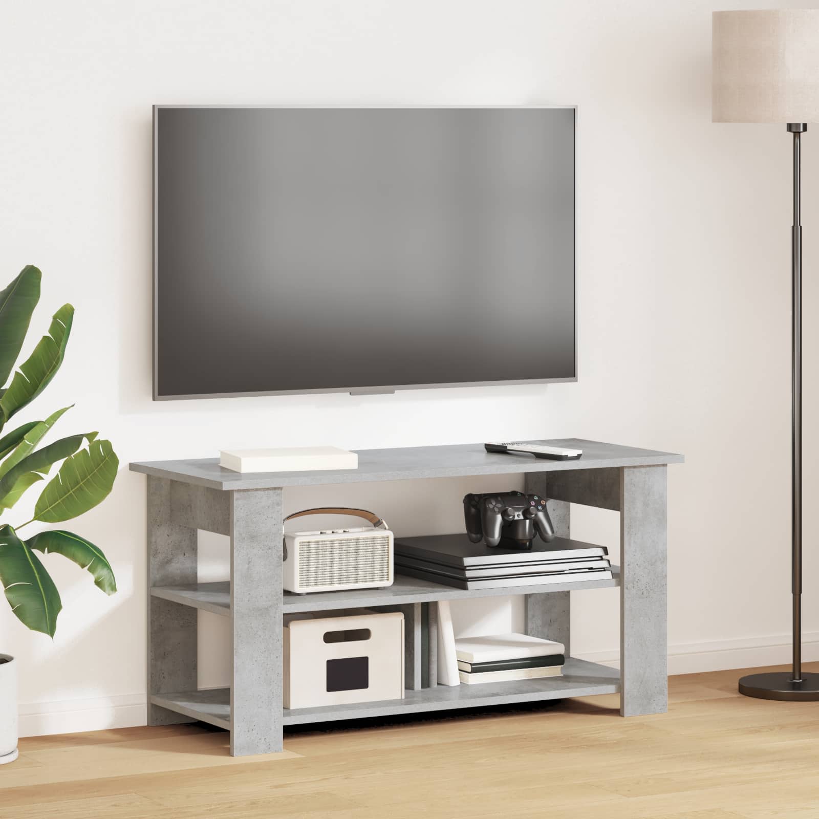 vidaXL TV-Ständer Beton Grau 100 x 40 x 50 cm
