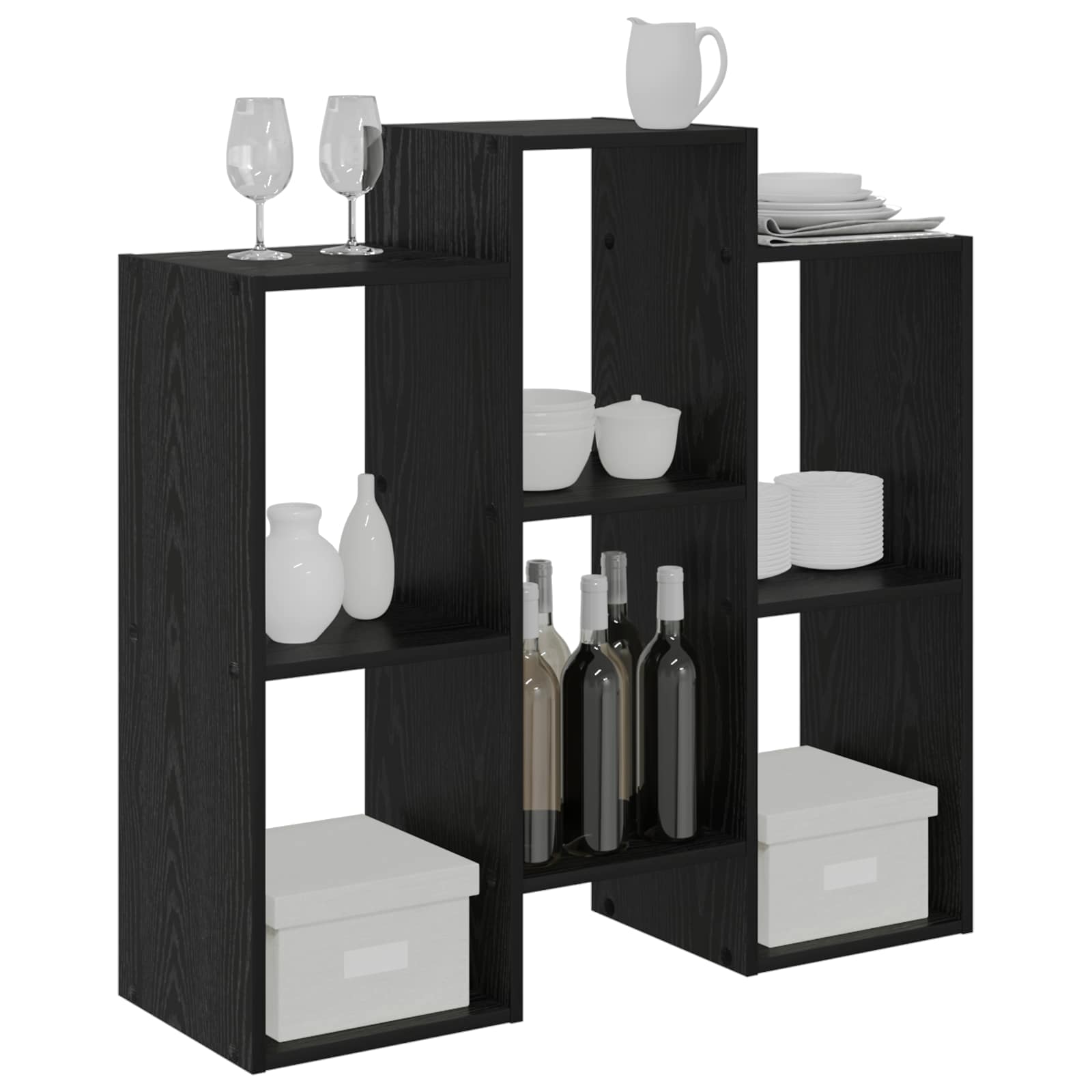 vidaXL Sideboard Schwarz Eichen-Optik 90 x 30 x 90 cm