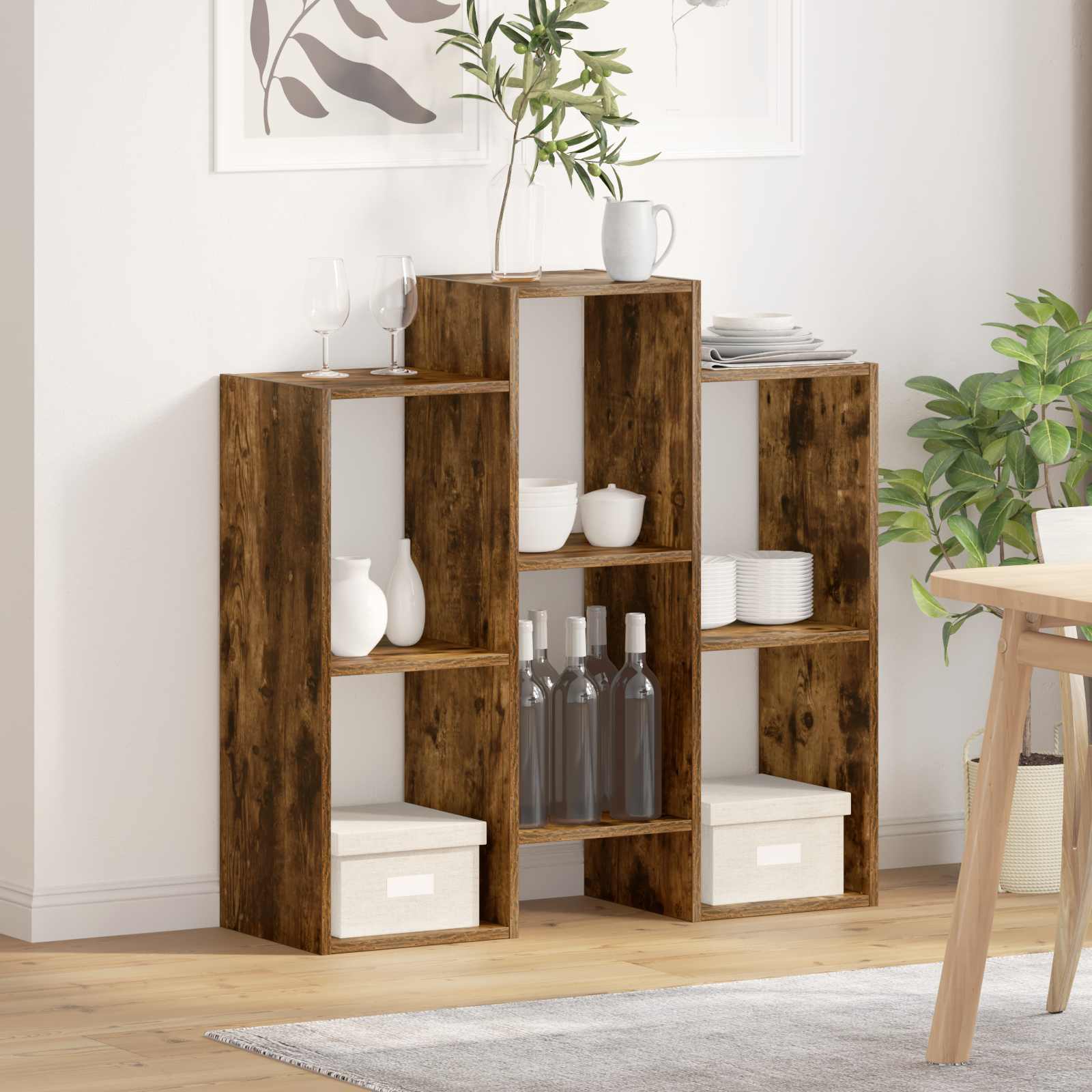 vidaXL Sideboard Geräucherte Eiche 90 x 30 x 90 cm