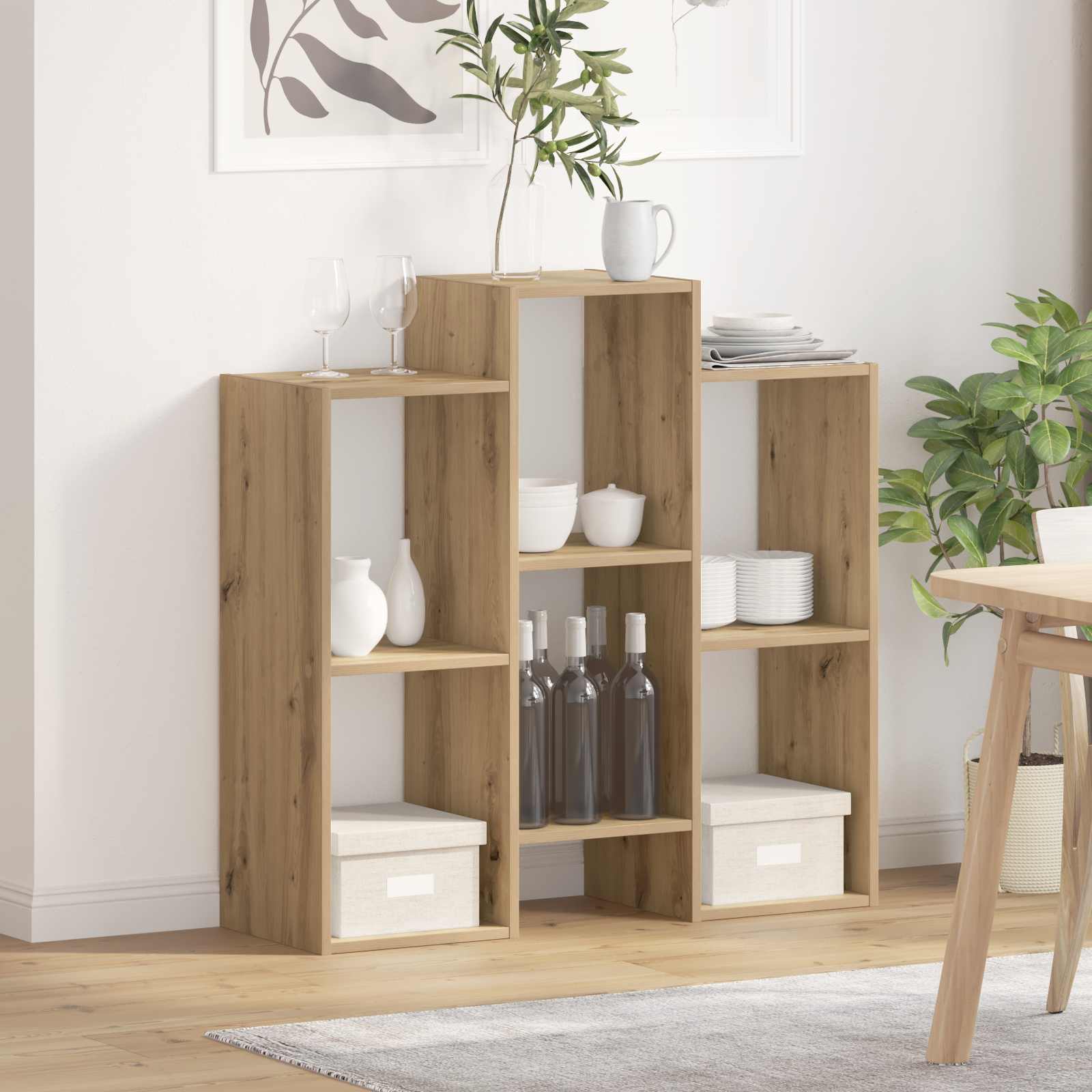 vidaXL Sideboard Artisan-Eiche 90 x 30 x 90 cm