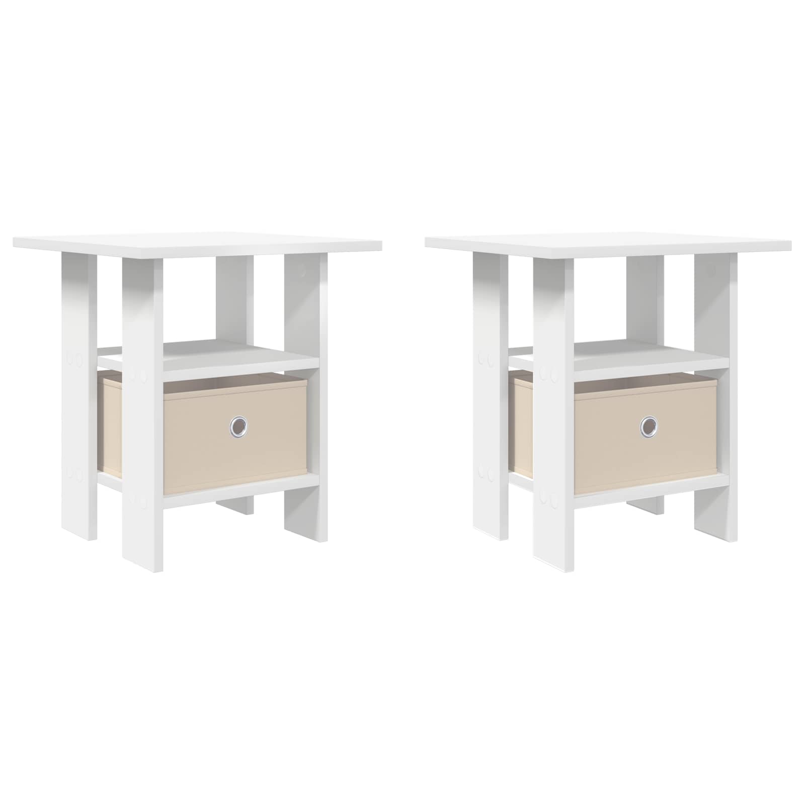 vidaXL Nachttisch 2 pcs Weiß 41 x 40 x 45 cm Holzwerkstoff
