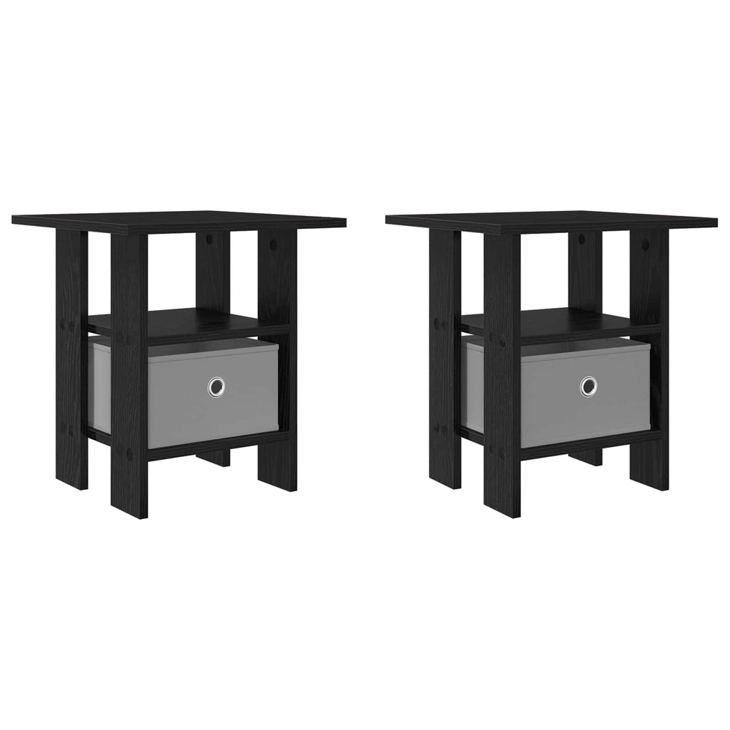 vidaXL Nachttisch 2 pcs Schwarz Eichen-Optik 41 x 40 x 45 cm