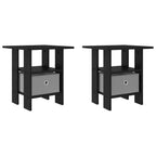 vidaXL Nachttisch 2 pcs Schwarz Eichen-Optik 41 x 40 x 45 cm