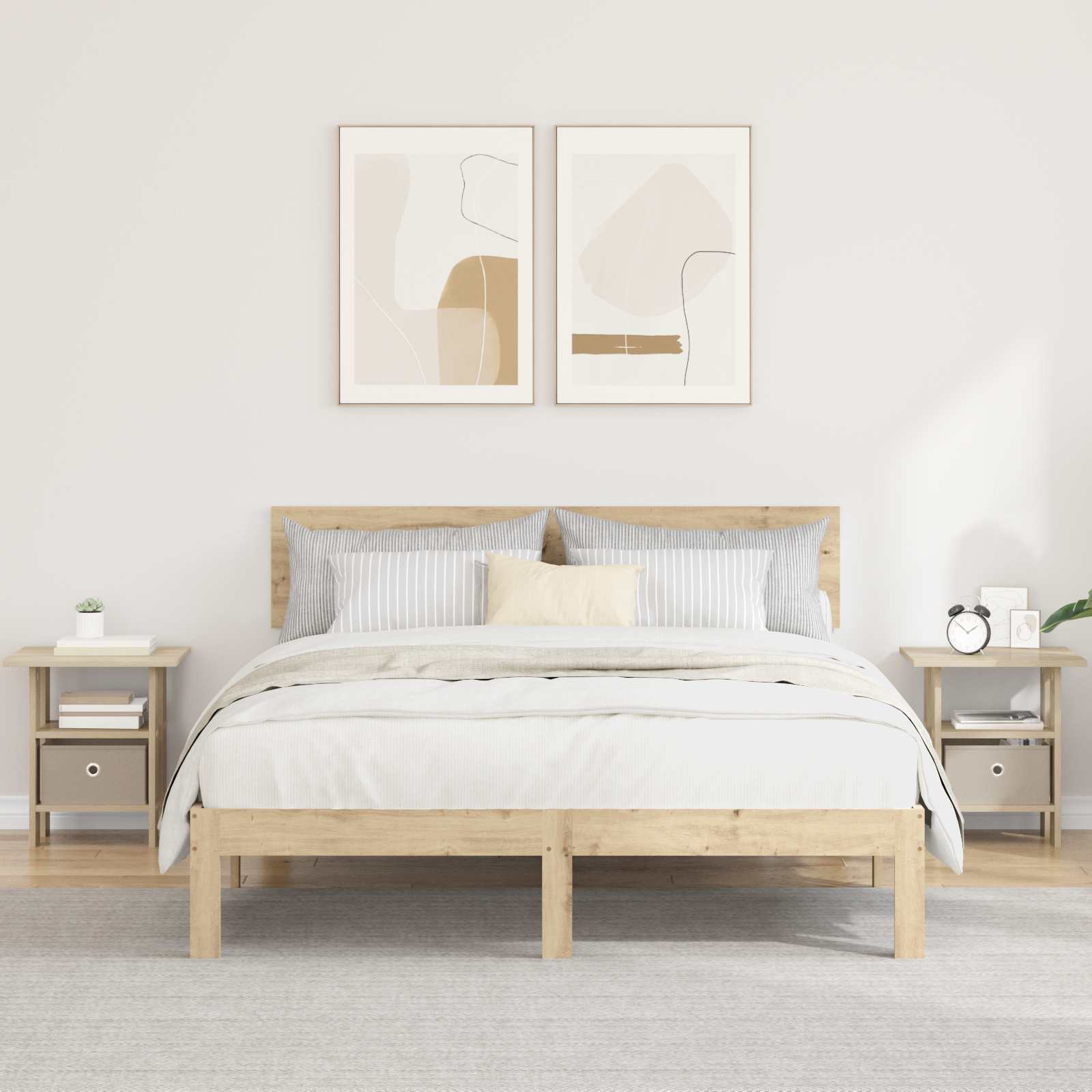 vidaXL Nachttisch 2 pcs Sonoma-Eiche 41 x 40 x 45 cm Holzwerkstoff