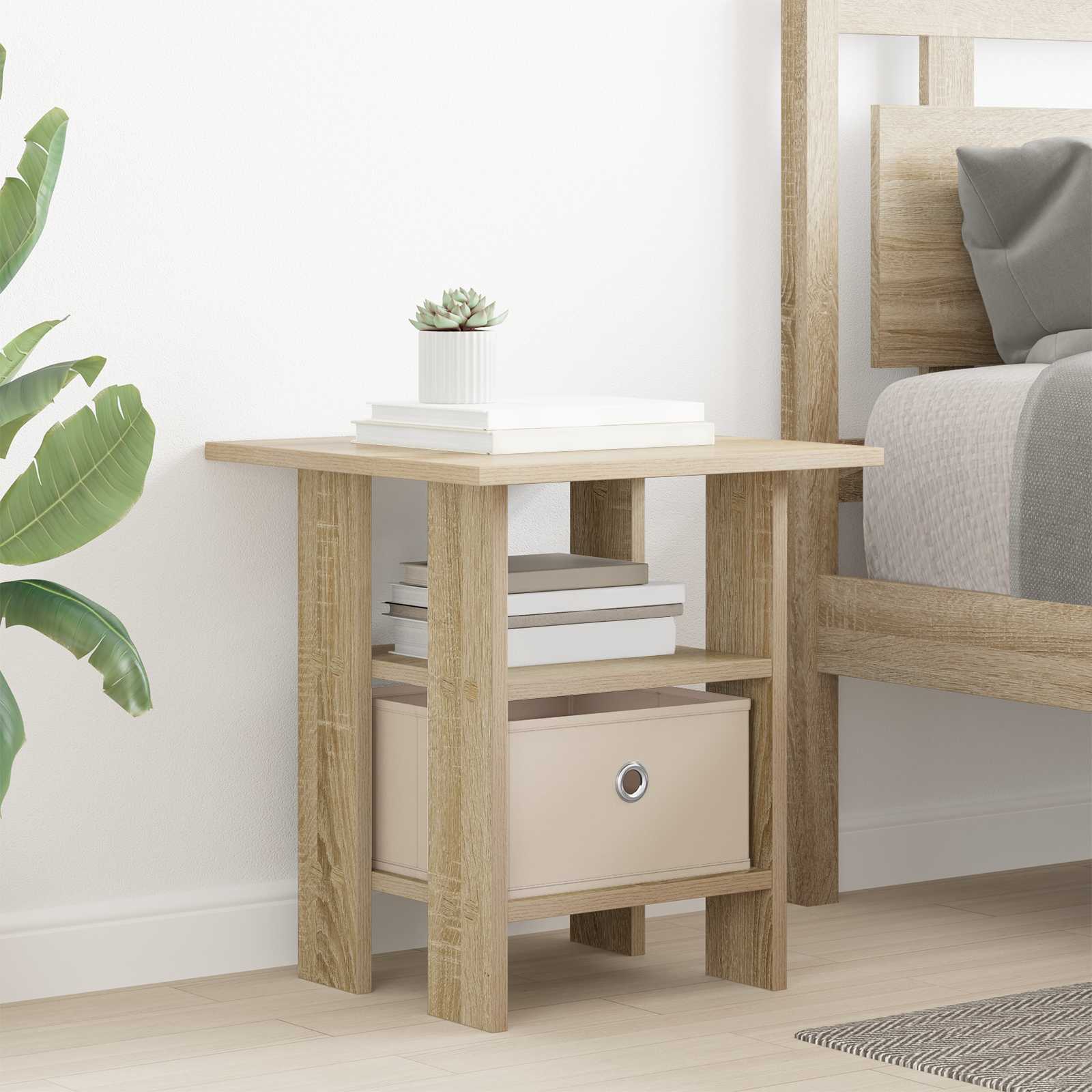vidaXL Nachttisch 2 pcs Sonoma-Eiche 41 x 40 x 45 cm Holzwerkstoff
