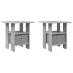 vidaXL Nachttisch 2 pcs Beton Grau 41 x 40 x 45 cm Holzwerkstoff