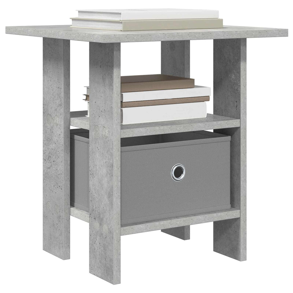 vidaXL Nachttisch 2 pcs Beton Grau 41 x 40 x 45 cm Holzwerkstoff