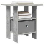 vidaXL Nachttisch 2 pcs Beton Grau 41 x 40 x 45 cm Holzwerkstoff