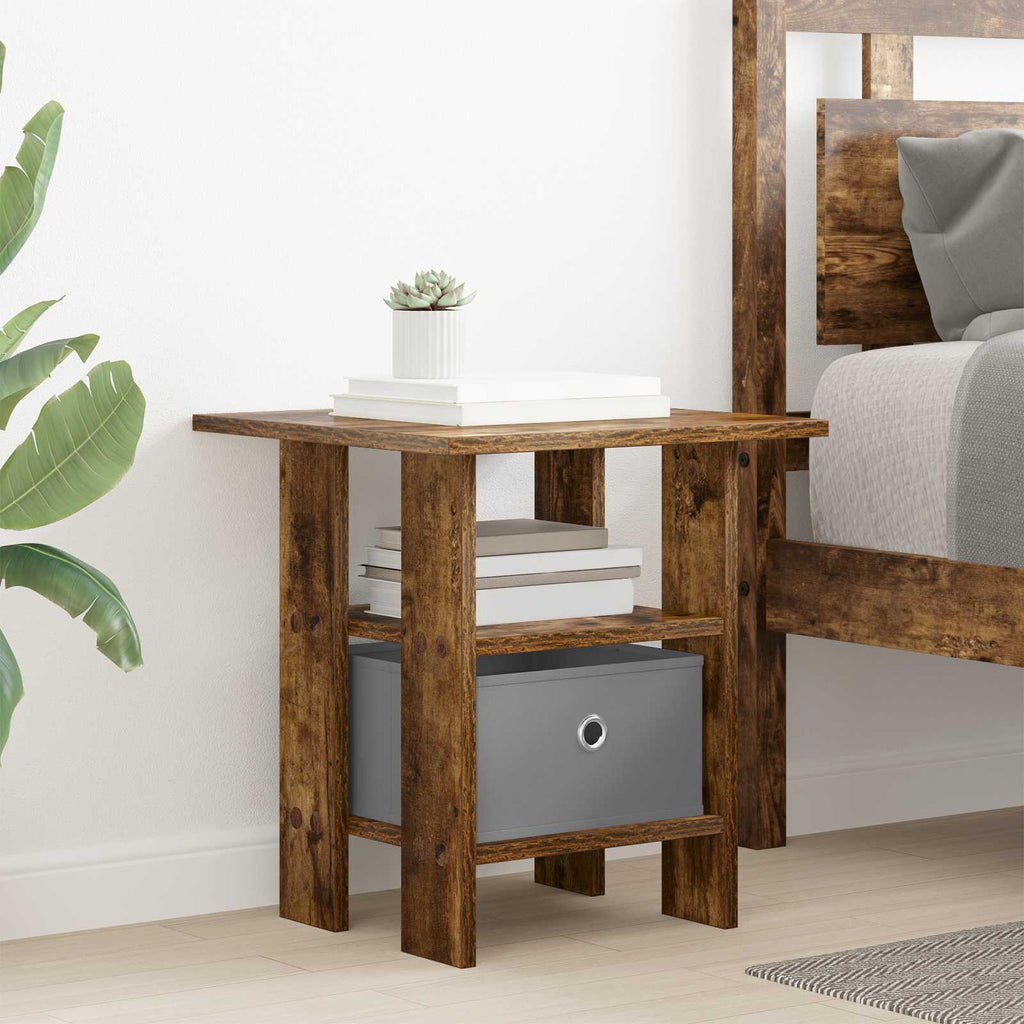 vidaXL Nachttisch 2 pcs Geräucherte Eiche 41 x 40 x 45 cm
