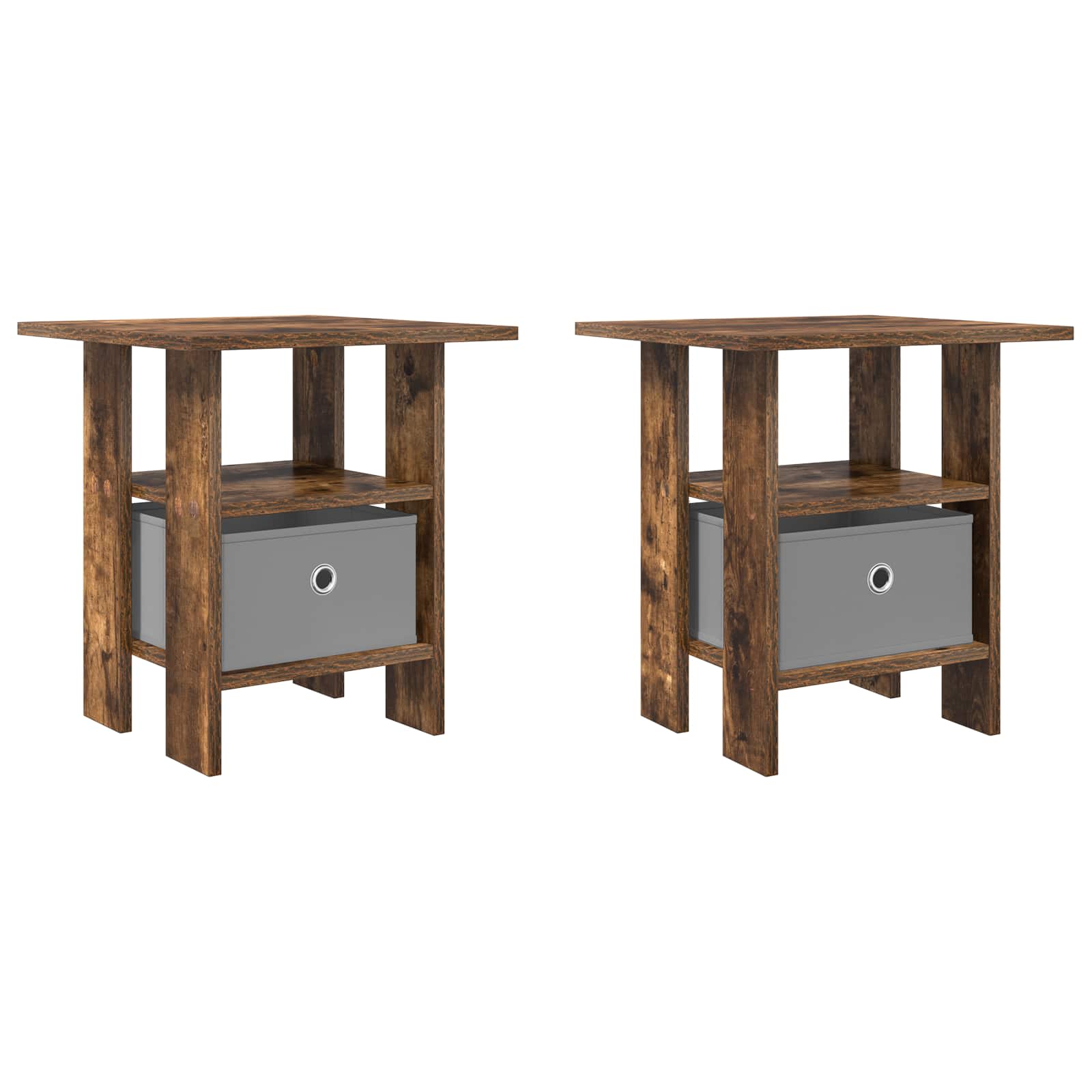 vidaXL Nachttisch 2 pcs Geräucherte Eiche 41 x 40 x 45 cm