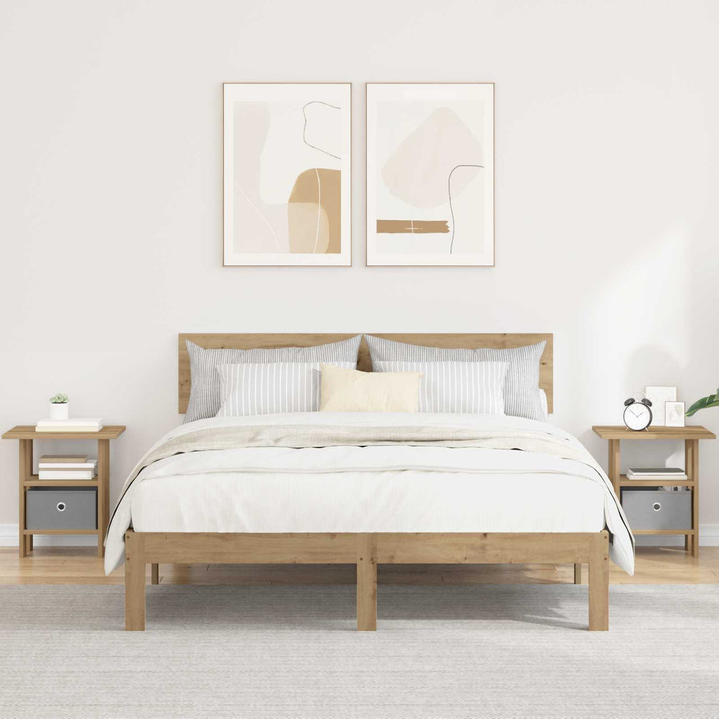 vidaXL Nachttisch 2 pcs Artisan-Eiche 41 x 40 x 45 cm Holzwerkstoff