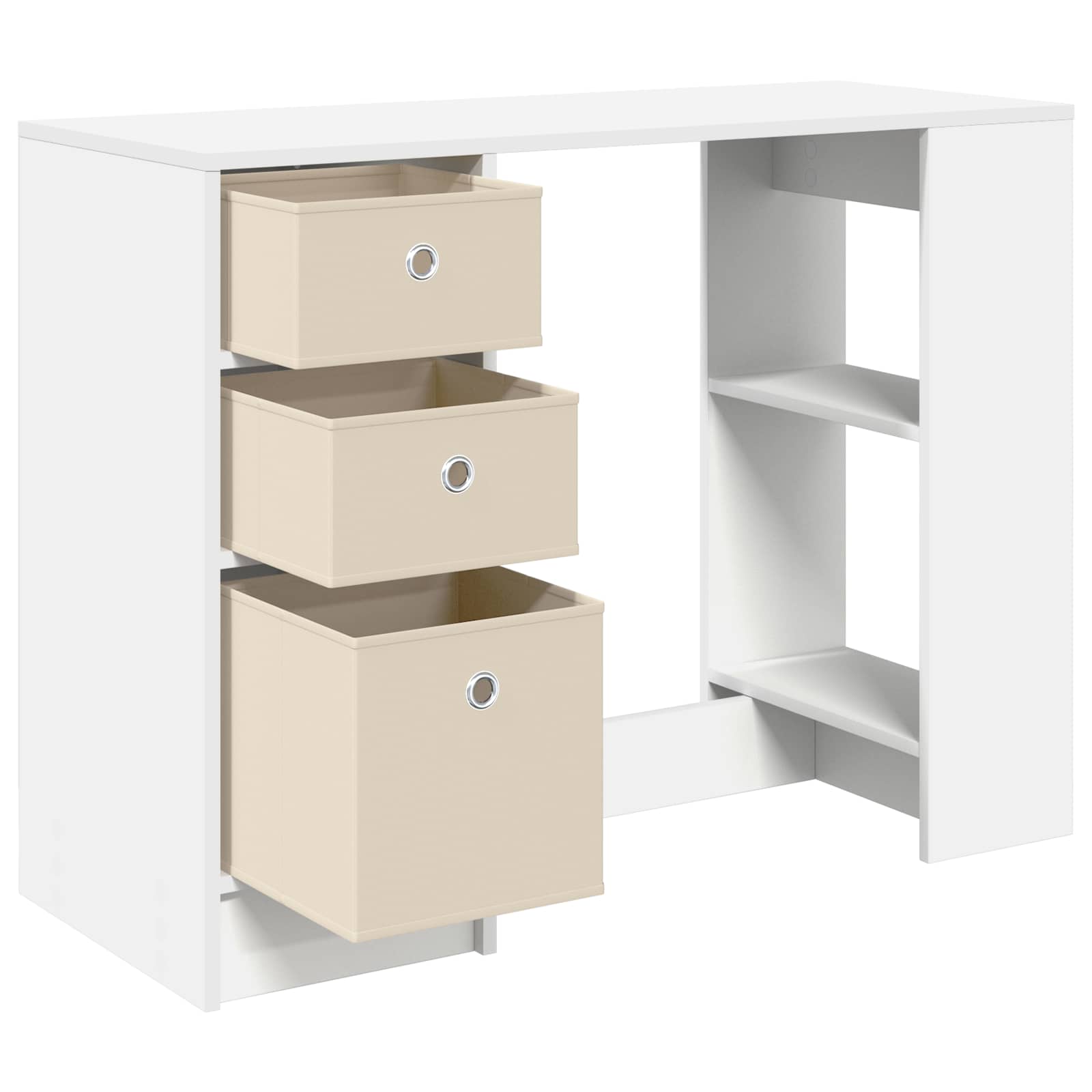 vidaXL Schreibtisch mit Schubladen Weiß 100 x 40 x 75 cm Holzwerkstoff