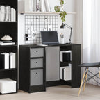 vidaXL Schreibtisch mit Regal Schwarz Eichen-Optik 100 x 40 x 75 cm