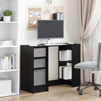vidaXL Schreibtisch mit Regal Schwarz Eichen-Optik 100 x 40 x 75 cm