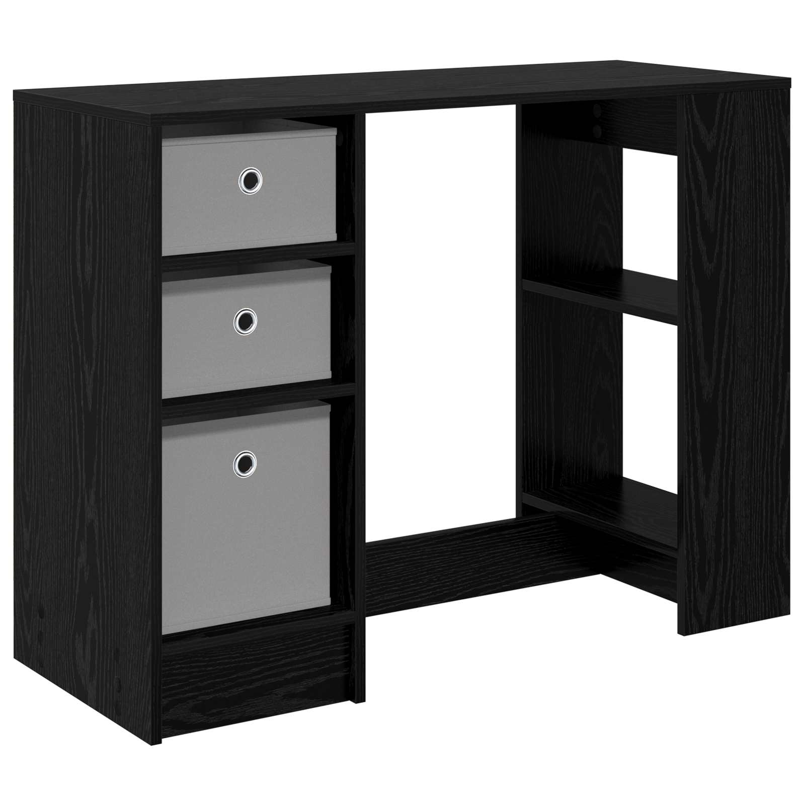 vidaXL Schreibtisch mit Regal Schwarz Eichen-Optik 100 x 40 x 75 cm