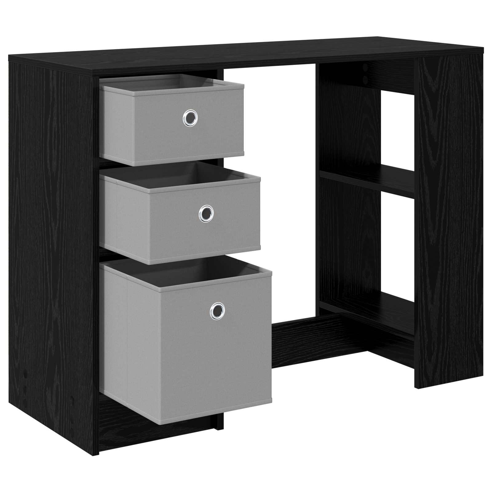 vidaXL Schreibtisch mit Regal Schwarz Eichen-Optik 100 x 40 x 75 cm