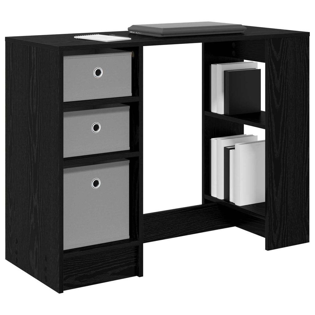 vidaXL Schreibtisch mit Regal Schwarz Eichen-Optik 100 x 40 x 75 cm