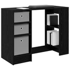 vidaXL Schreibtisch mit Regal Schwarz Eichen-Optik 100 x 40 x 75 cm