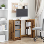 vidaXL Schreibtisch mit Regal Altholz 100 x 40 x 75 cm Holzwerkstoff