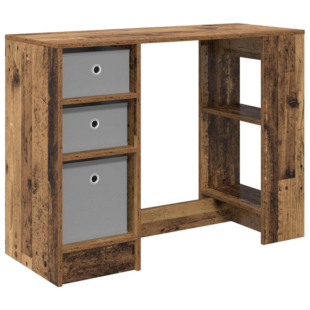 vidaXL Schreibtisch mit Regal Altholz 100 x 40 x 75 cm Holzwerkstoff