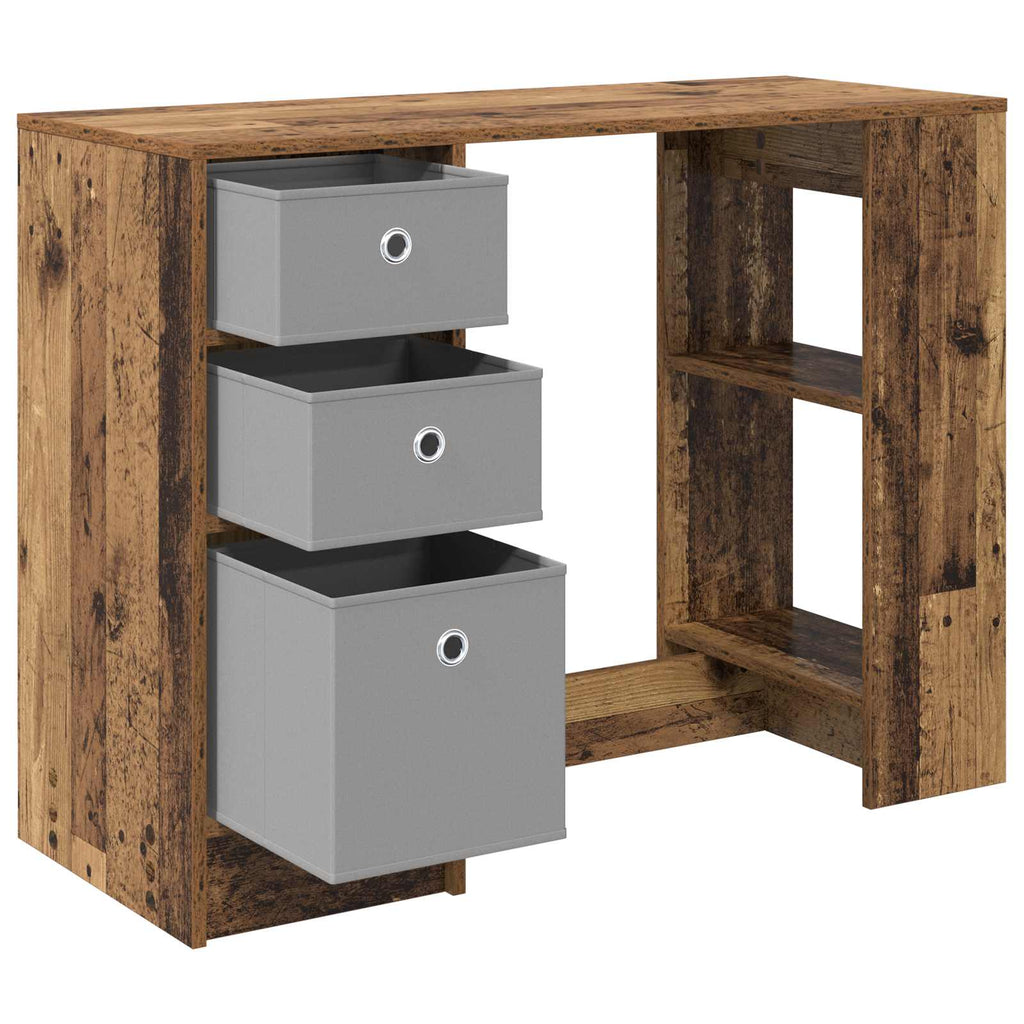 vidaXL Schreibtisch mit Regal Altholz 100 x 40 x 75 cm Holzwerkstoff