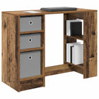 vidaXL Schreibtisch mit Regal Altholz 100 x 40 x 75 cm Holzwerkstoff