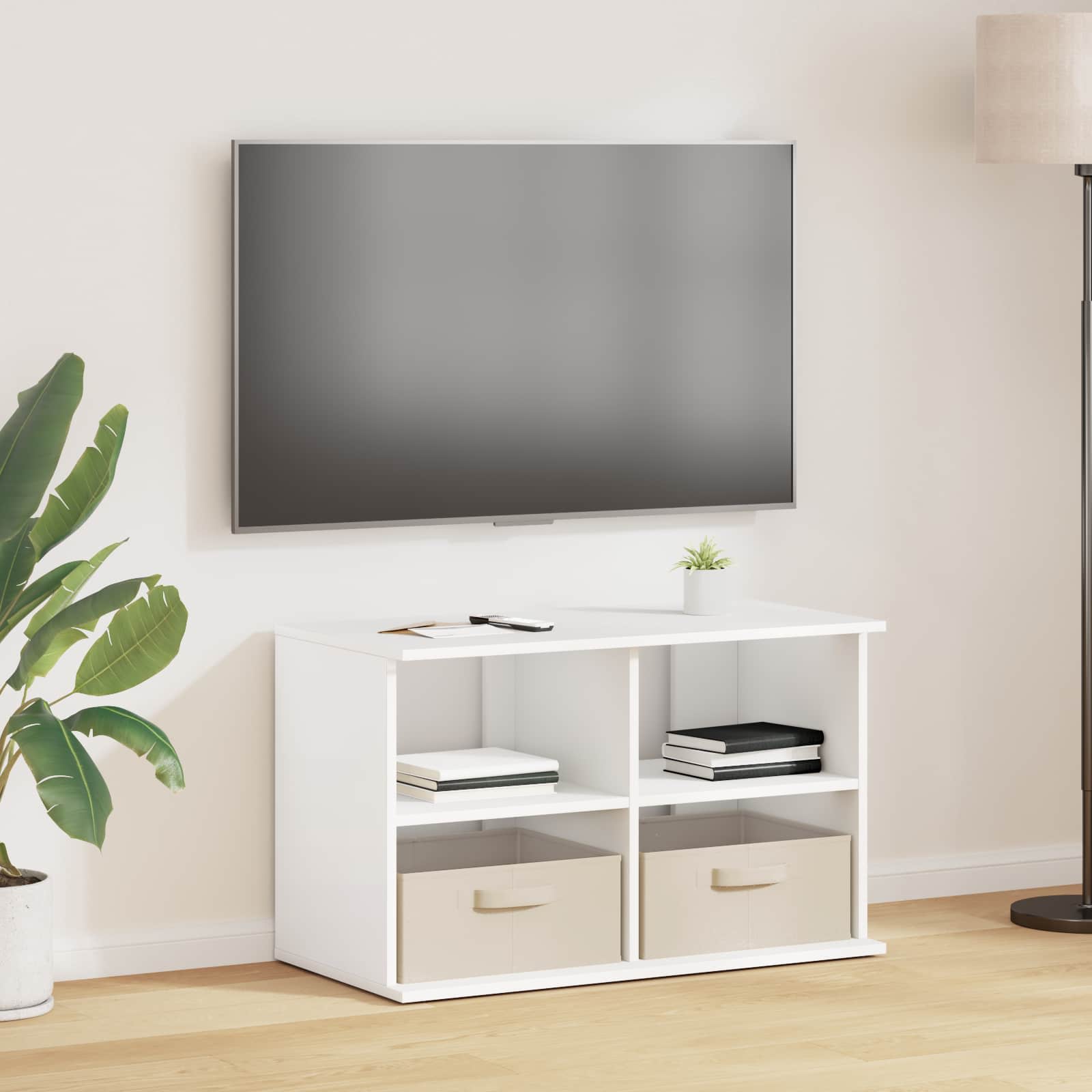 vidaXL TV-Ständer mit Schubladen Weiß 79 x 40 x 48 cm