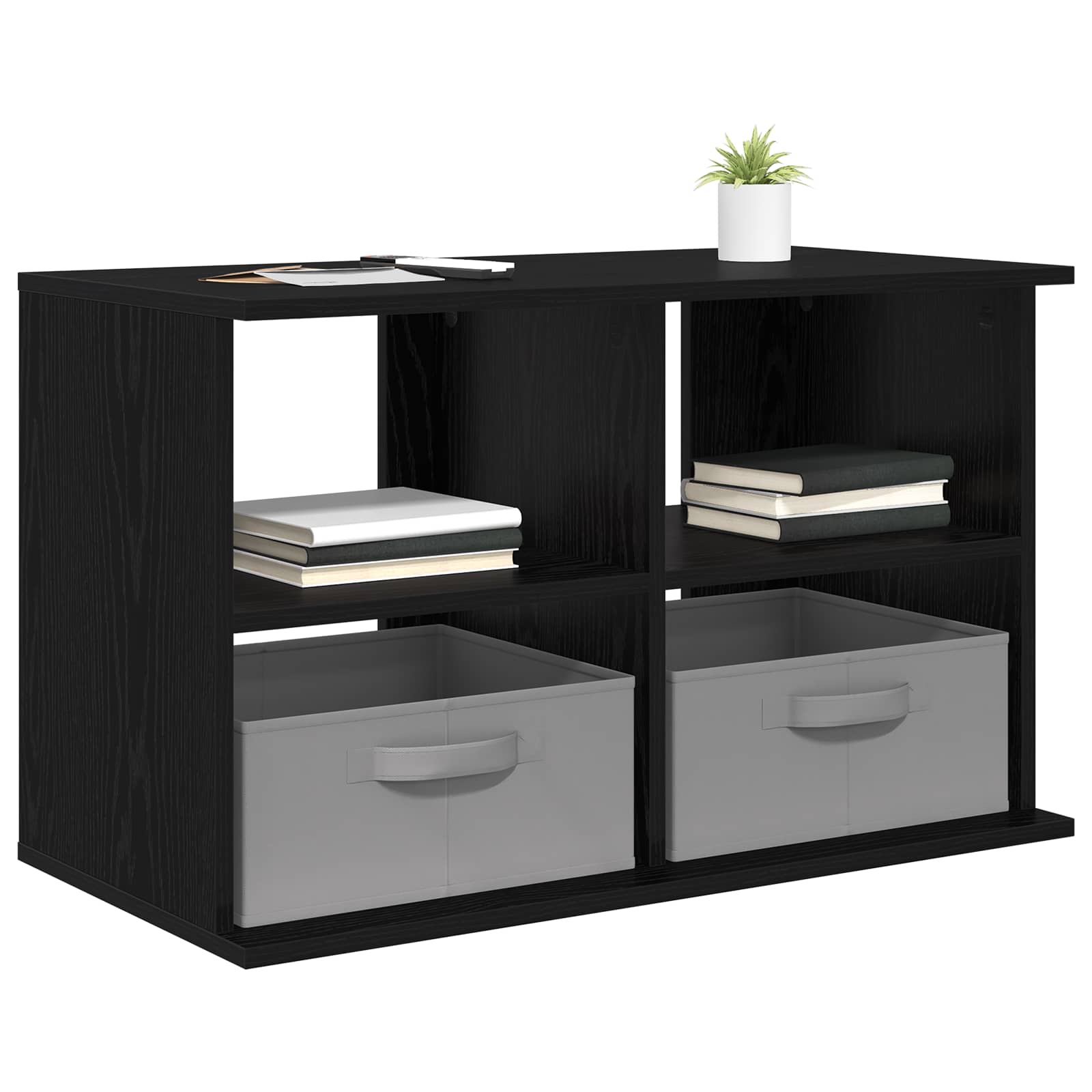 vidaXL TV-Ständer mit Schubladen Schwarz Eichen-Optik 79 x 40 x 48 cm