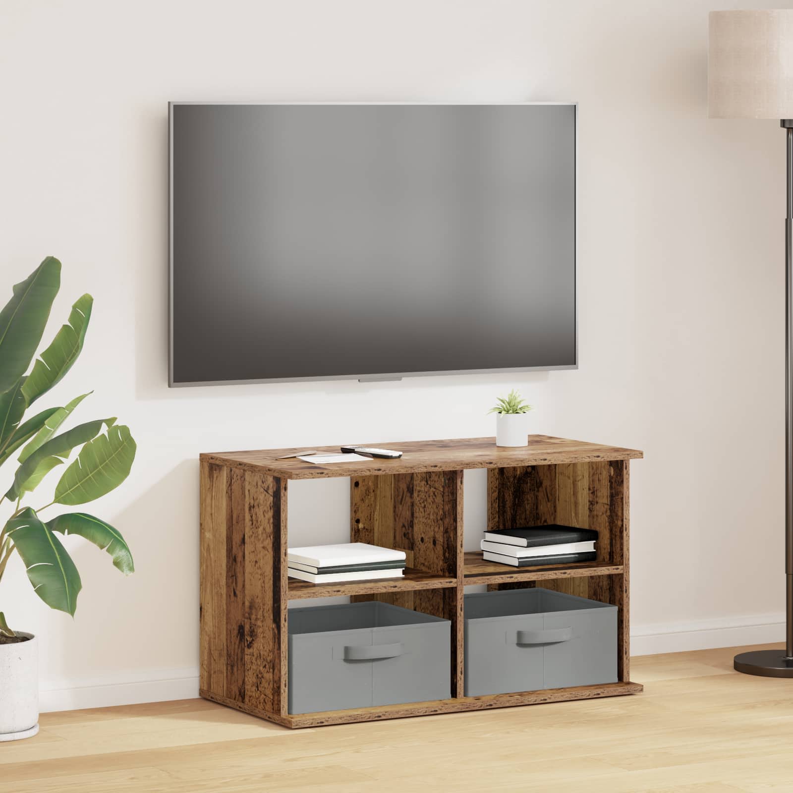 vidaXL TV-Ständer mit Schubladen Altholz 79 x 40 x 48 cm