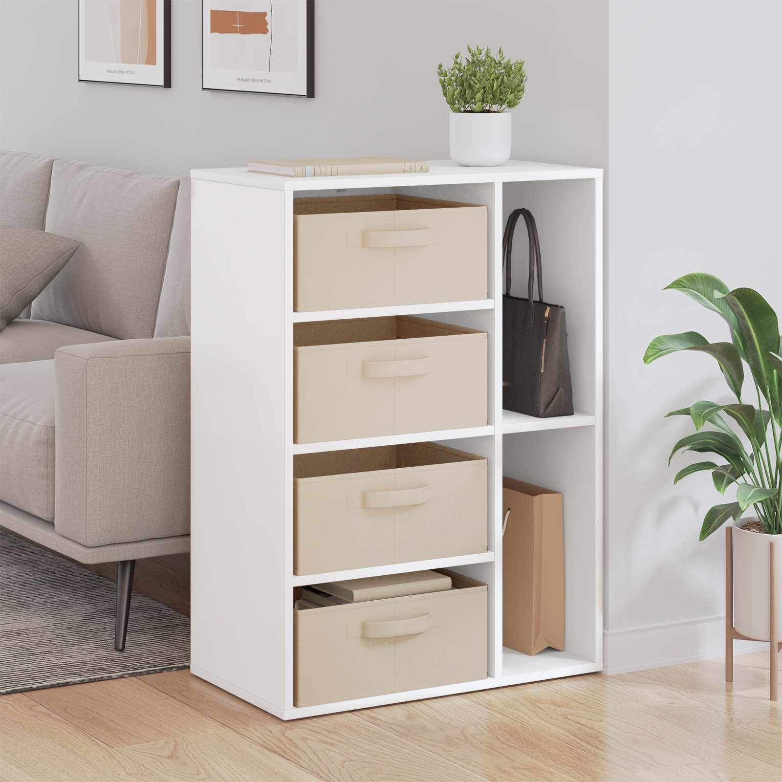 vidaXL Sideboard mit Schubladen Weiß 60 x 33,5 x 84 cm