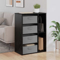 vidaXL Sideboard mit Schubladen Schwarz Eichen-Optik 60 x 33,5 x 84 cm