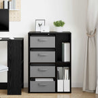 vidaXL Sideboard mit Schubladen Schwarz Eichen-Optik 60 x 33,5 x 84 cm
