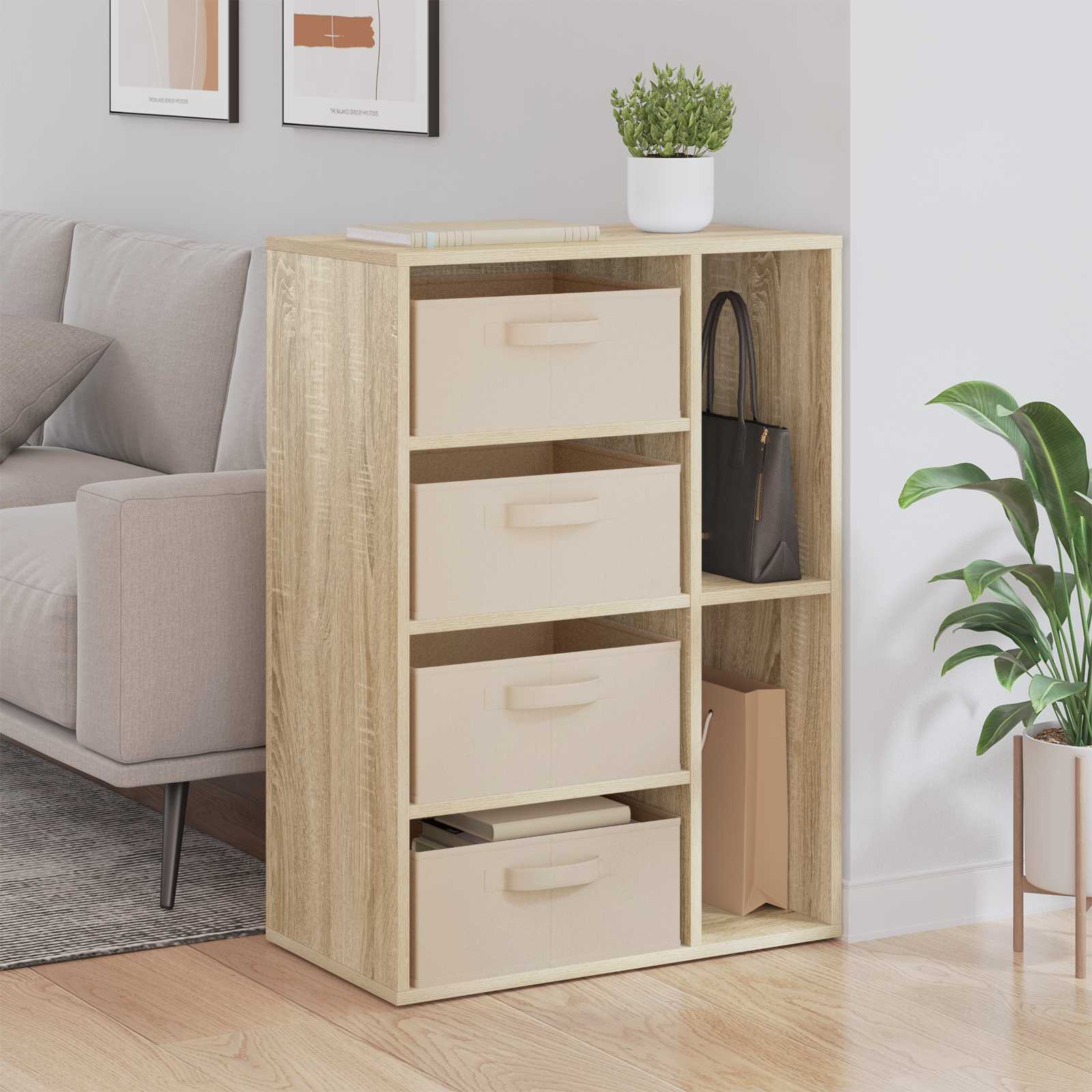 vidaXL Sideboard mit Schubladen Sonoma-Eiche 60 x 33,5 x 84 cm