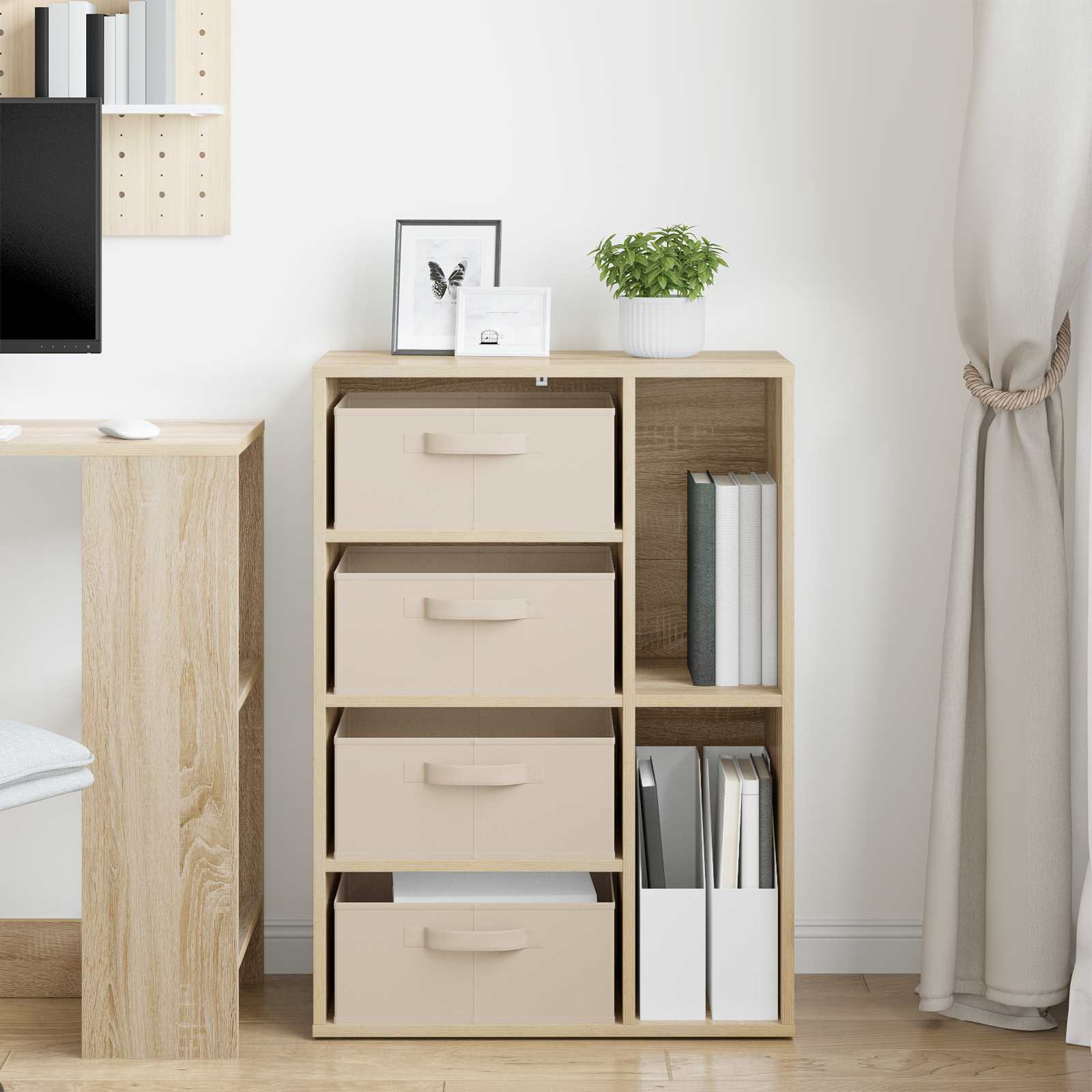 vidaXL Sideboard mit Schubladen Sonoma-Eiche 60 x 33,5 x 84 cm